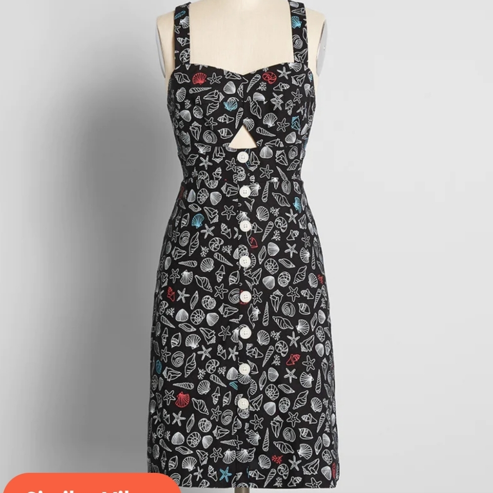 Modcloth Seashore Spectacular Fit and Flare Cutout Dress
